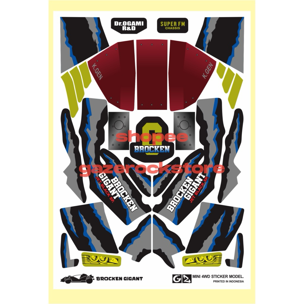 Stiker Tamiya Brocken Gigant Black Jet Special Cutting Vinyl