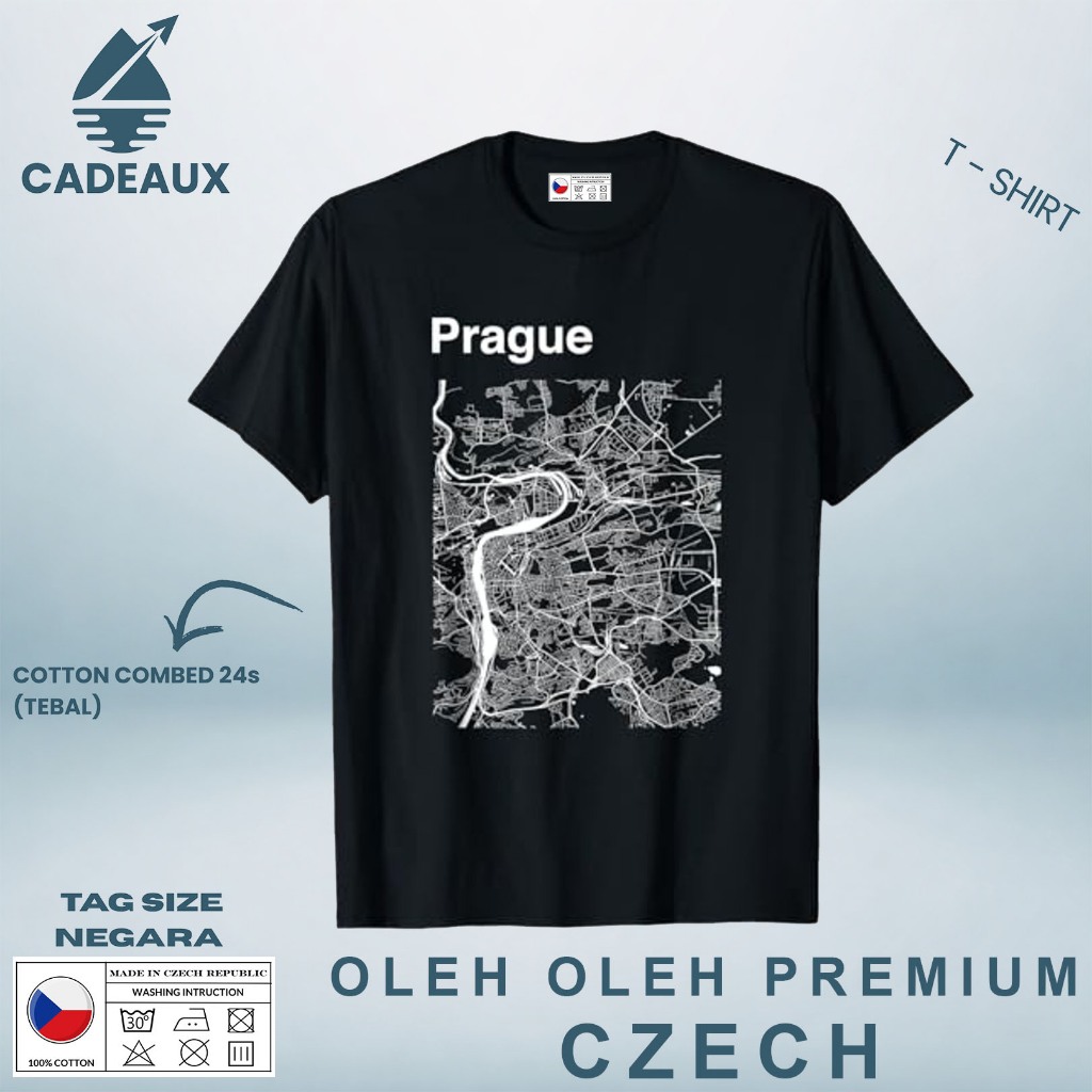Kaos Oleh Oleh CZECH 5 PAKAI TAG ASAL NEGARA CZECH REPUBLIC T-Shirt Cotton Combed 24s SOUVENIR PREMI