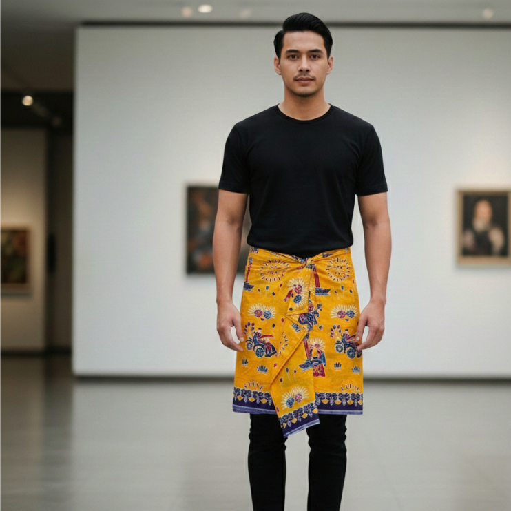 Kain Sapit Betawi Motif Ondel-Onde Sapit Sembong Betawi Cocok untuk Pakaian Adat & Acara Resmi