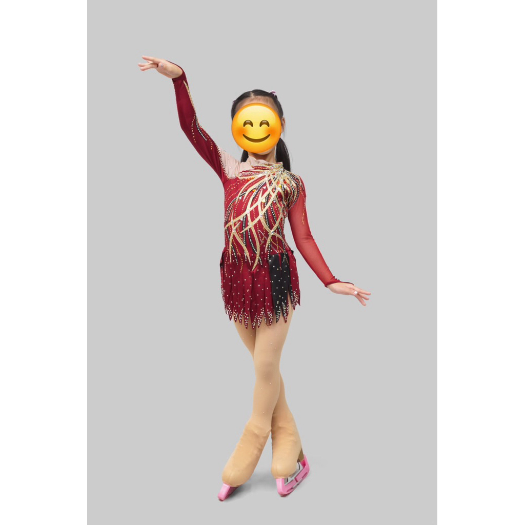 Preloved ice skating costume kostum dress figure skater anak kid