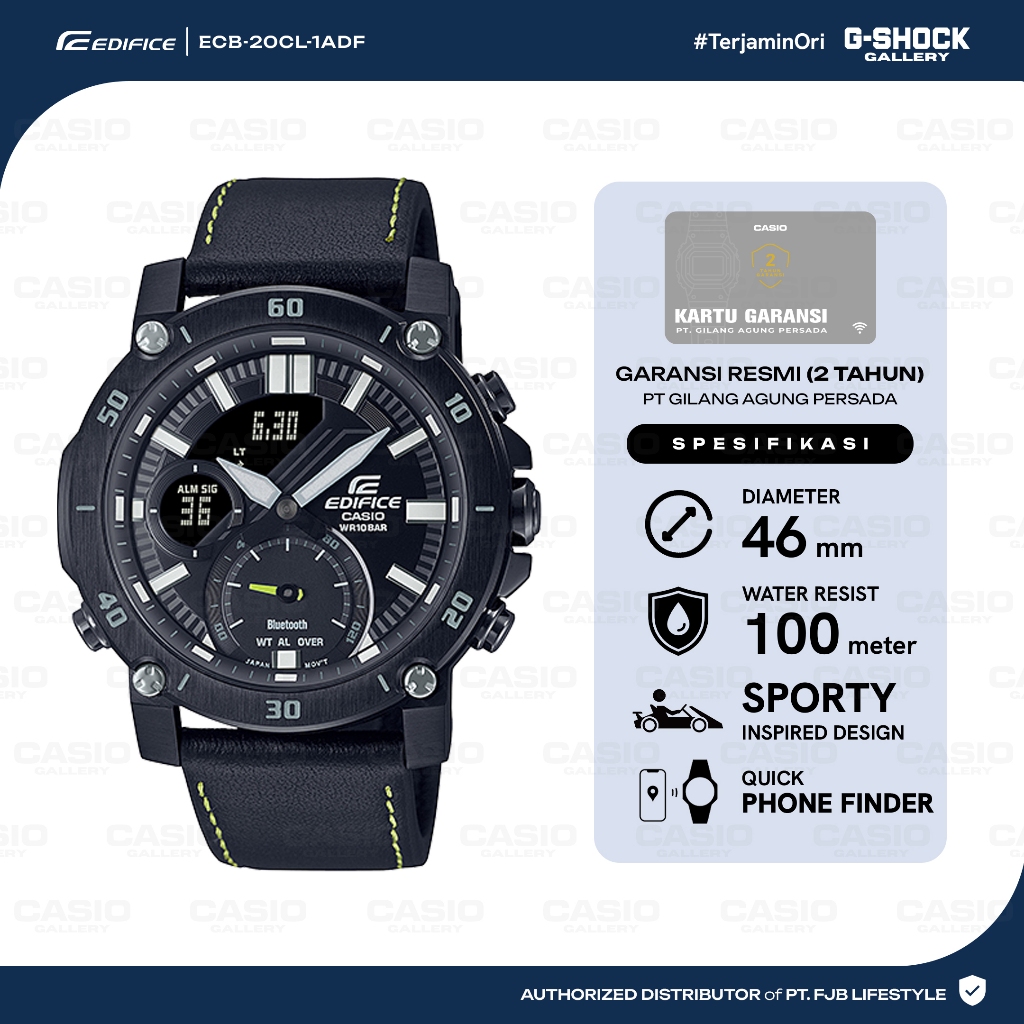 Casio Edifice Jam Tangan Original ECB-20CL-1ADF