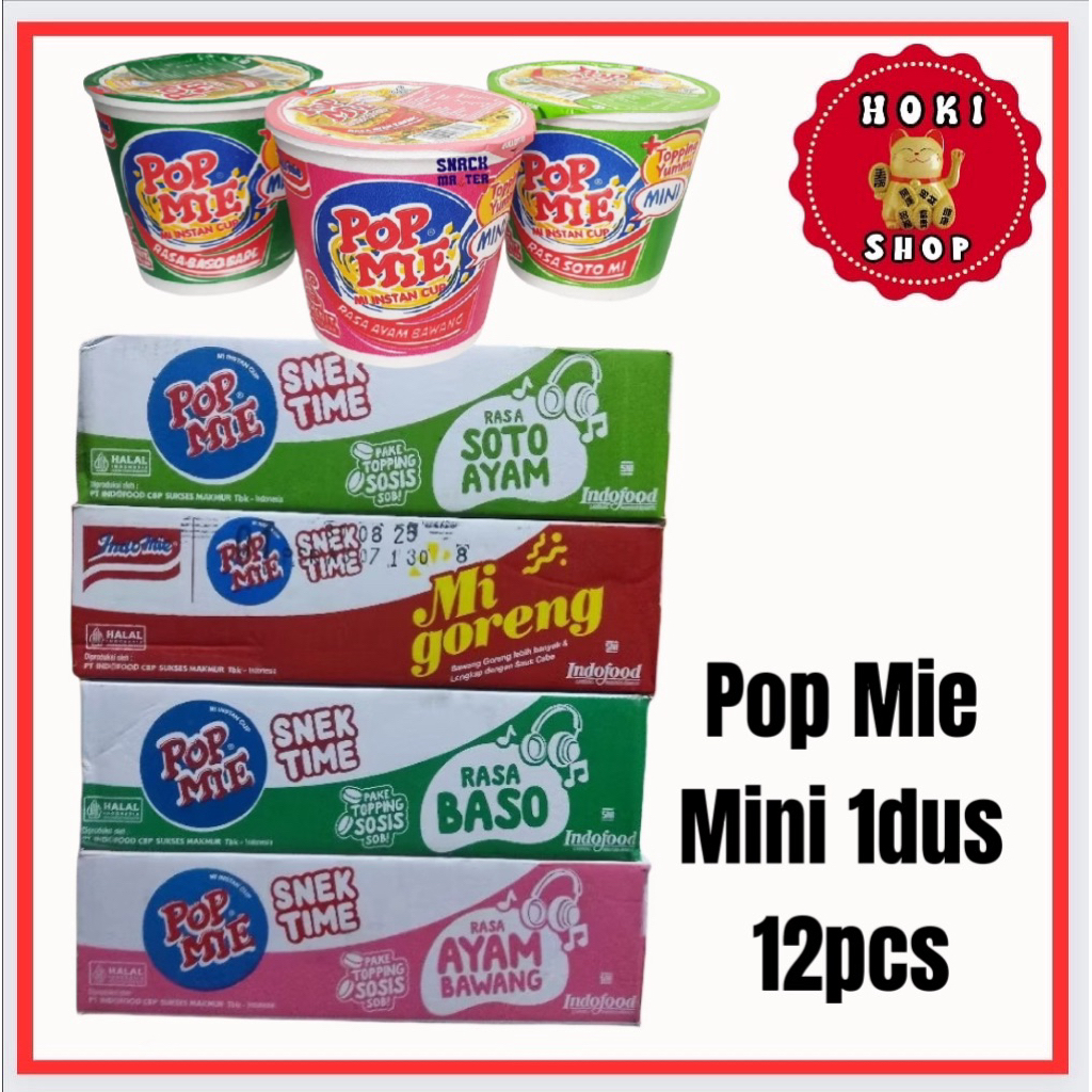 Pop Mie Mini 1dus isi 12pcs / Popmie Mini / Pop Mie Mini / Pop Mi