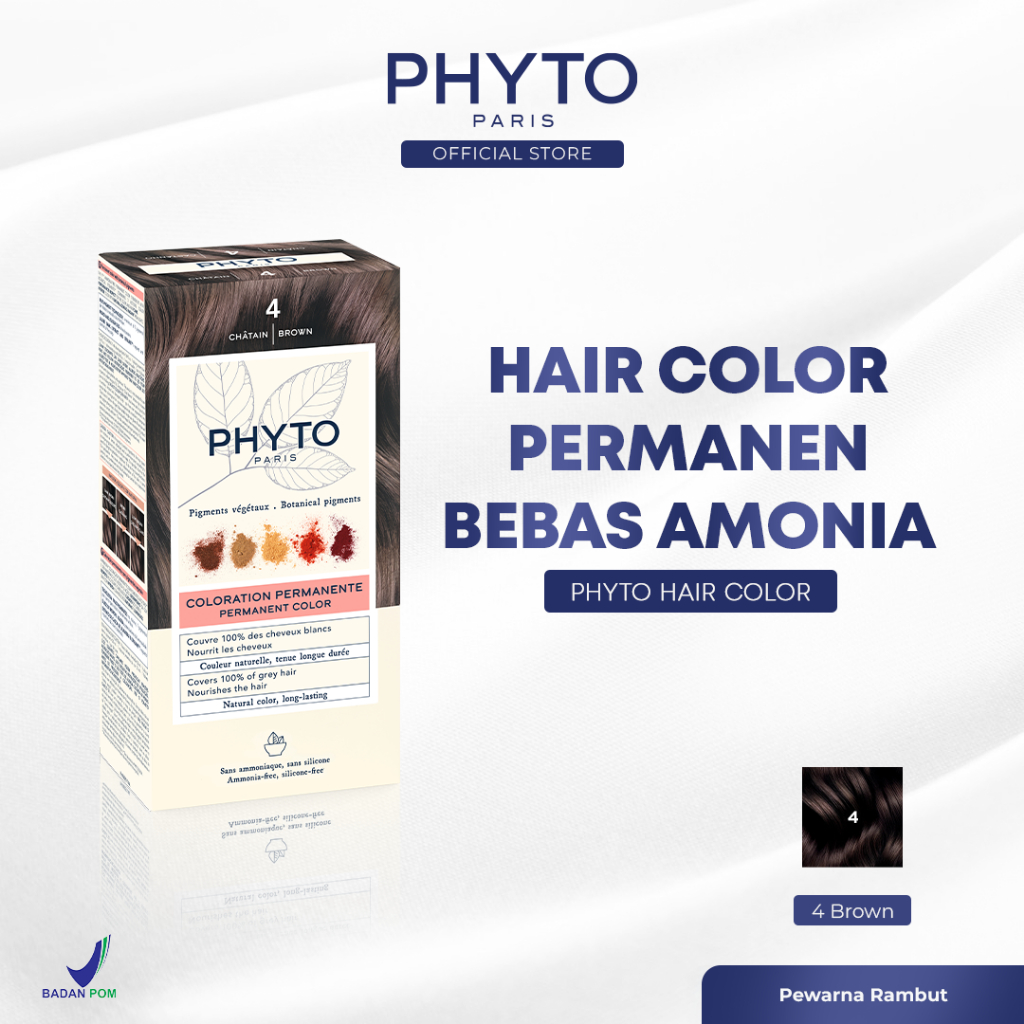 PHYTO PARIS Phyto Permanent Color Kit 4 Chatain / Brown (Coklat)