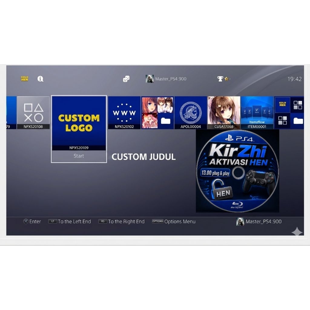 CUSTOM LOGO BDJB PS4 HEN 13.00 plug & play tanpa VUE BD-JB 13.00 GOLDHEN TERBARU BD JB PS4 HEN
