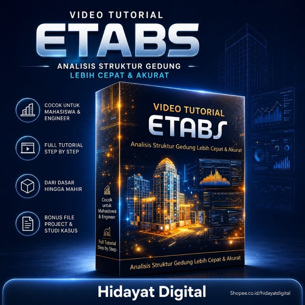 Video Tutorial Mastering ETABS Lengkap dari Pemula sampai Mahir | Analisis & Desain Struktur Gedung 