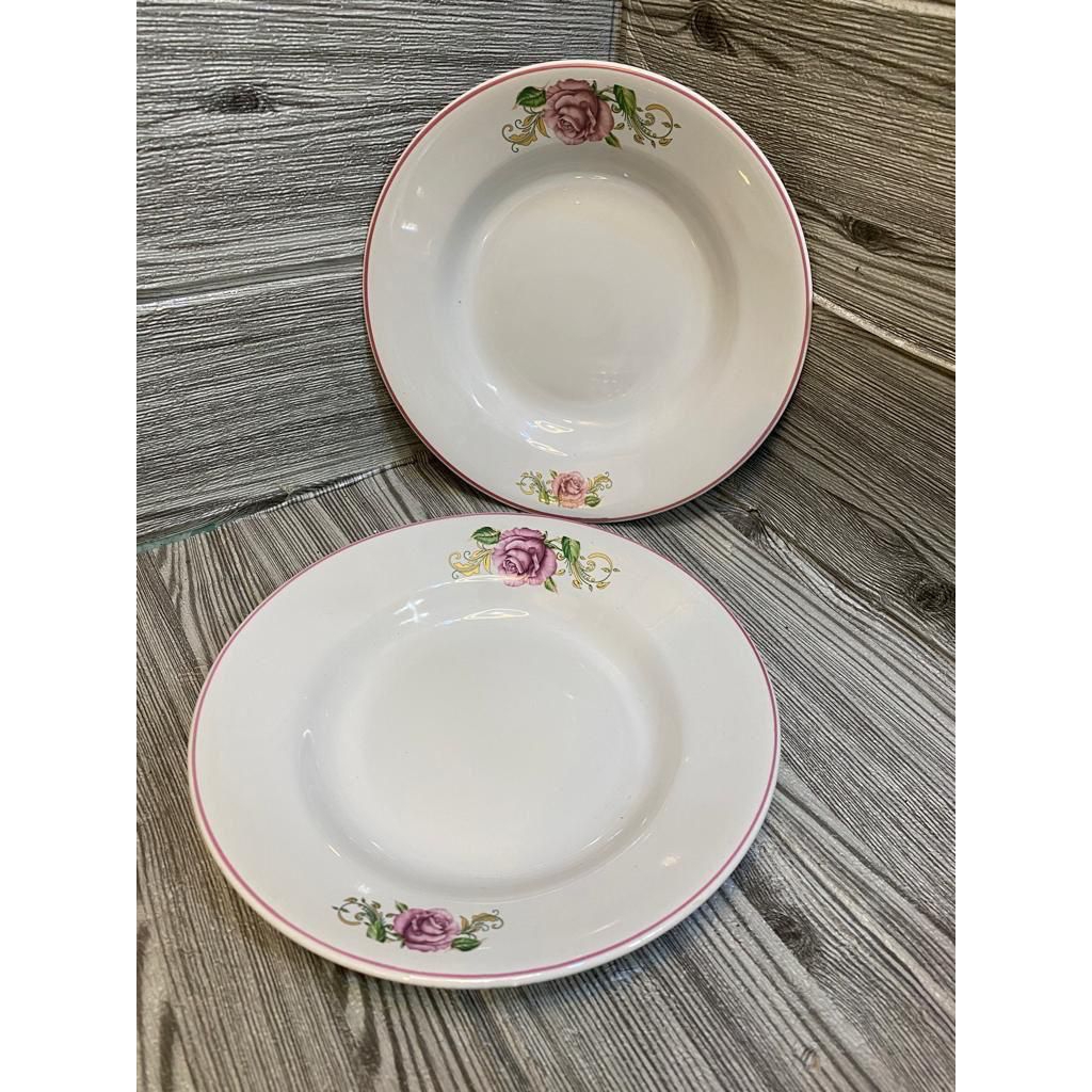 PIRING MAKAN KERAMIK MOTIF MAWAR
