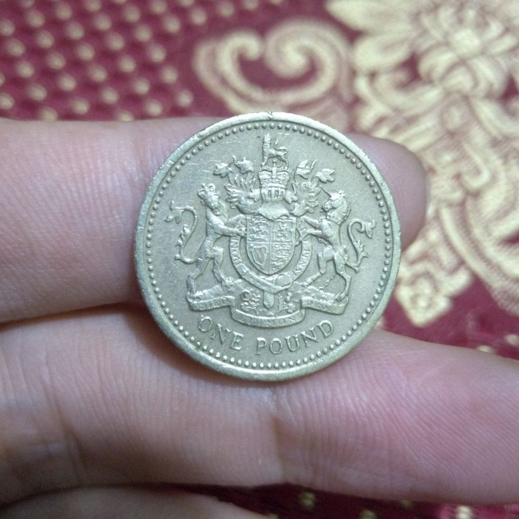 koin kuno inggris one pound 1983 asli