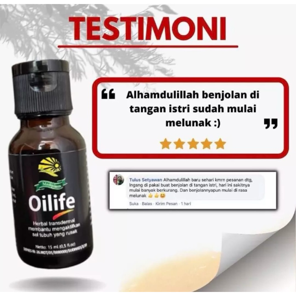 Oilife Minyak Oles Benjolan di Tangan dan Seluruh Tubuh Original BPOM