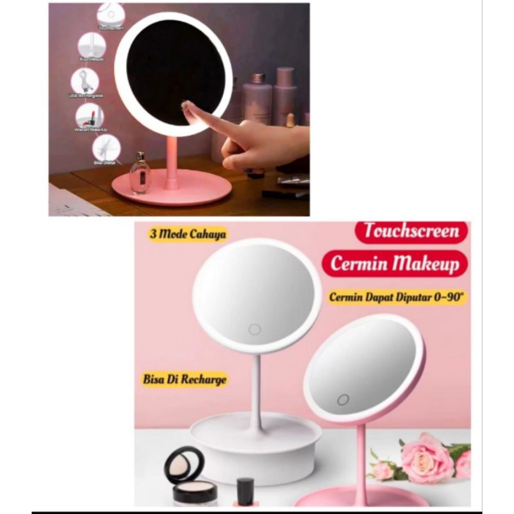 CERMIN LED 3 WARNA/Cermin Lampu 3 warna estetik