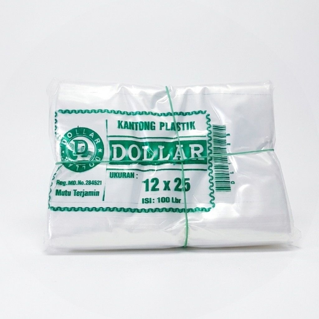 COD Plastik Dollar Bening 12 x 25 - 1 ikat isi 5 Pcs