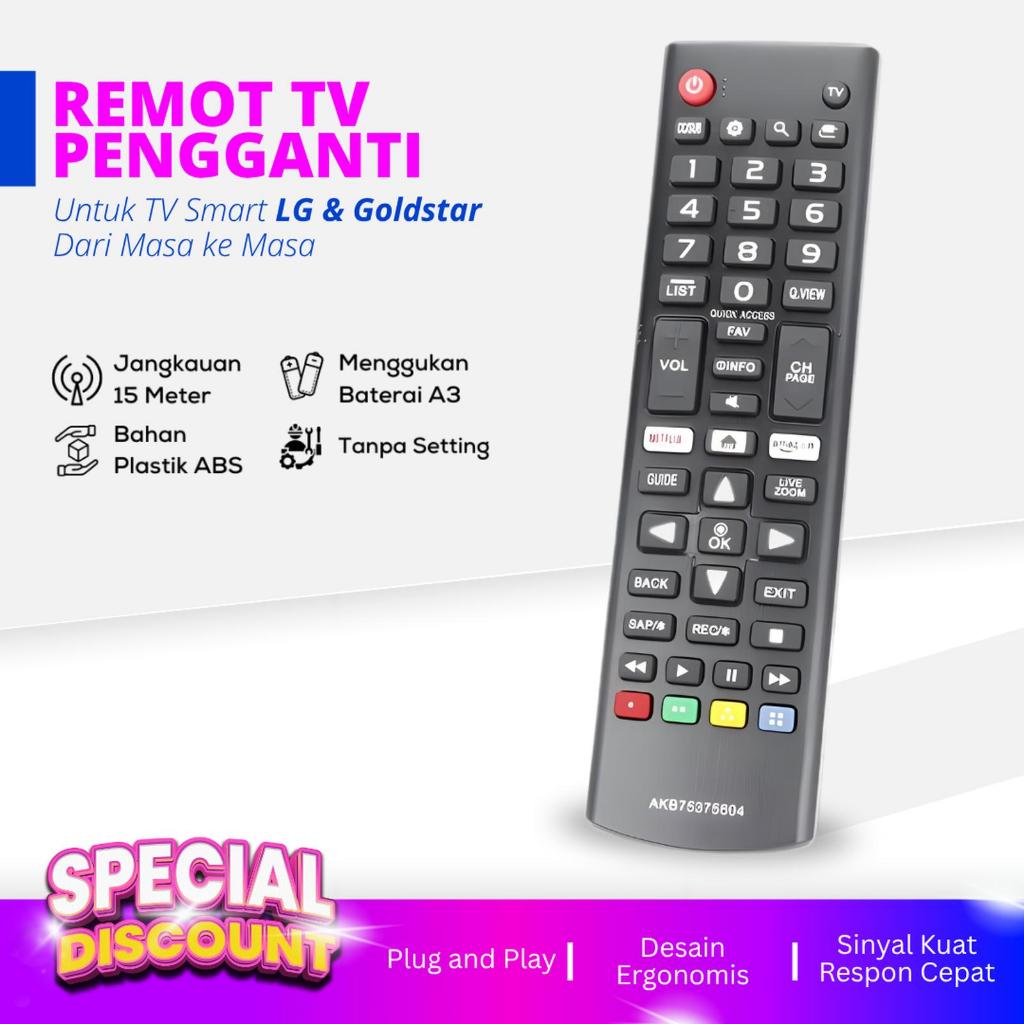 Remote TV Smart LG Remote TV LCD LED Android Smart TV LG AKB75675311 Infrared Remote TV Untuk Semua 