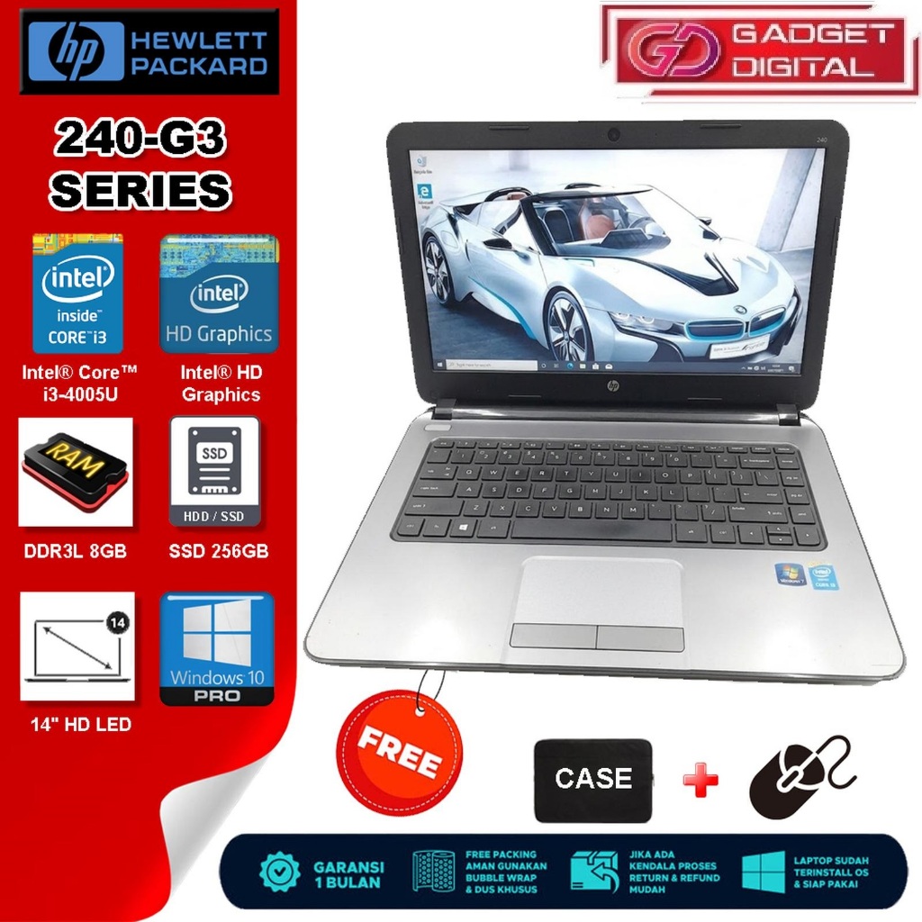 Laptop HP 240-G3 Core i3-4005U | 8GB / SSD 256GB | 14" HD