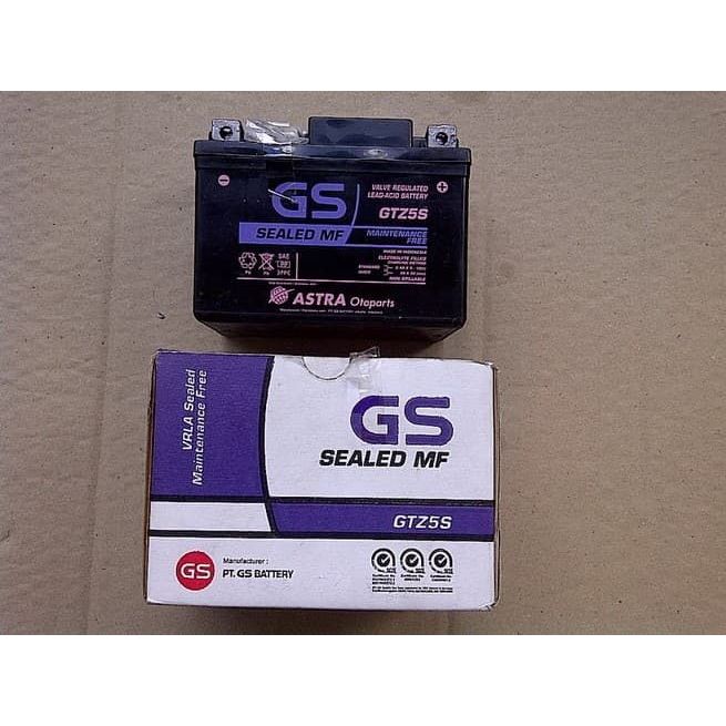 ORIGINAL GS ASTRA GTZ5S AKI MOTOR HONDA BEAT FI BEAT ESP BEAT KARBU BEAT STREET 12V GS ASTRA