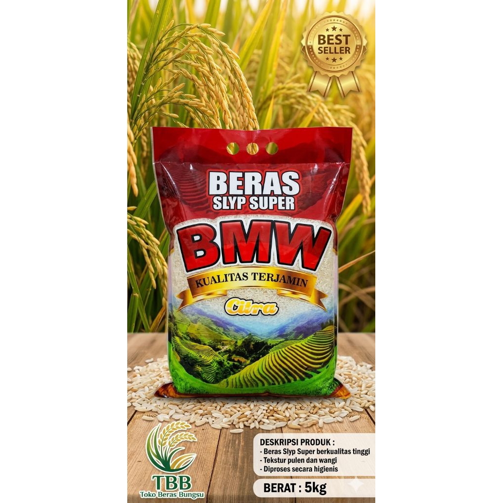 Beras 5kg BMW murah