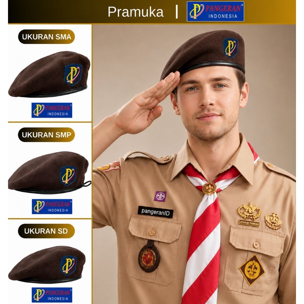 topi baret pramuka dewasa