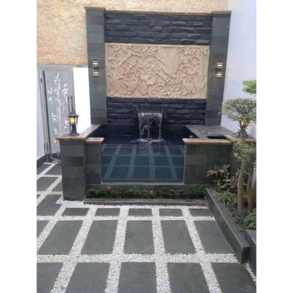 pembuatan kolam kaca/ taman tebing/ kolam koi/ taman eropa/ kolam natural