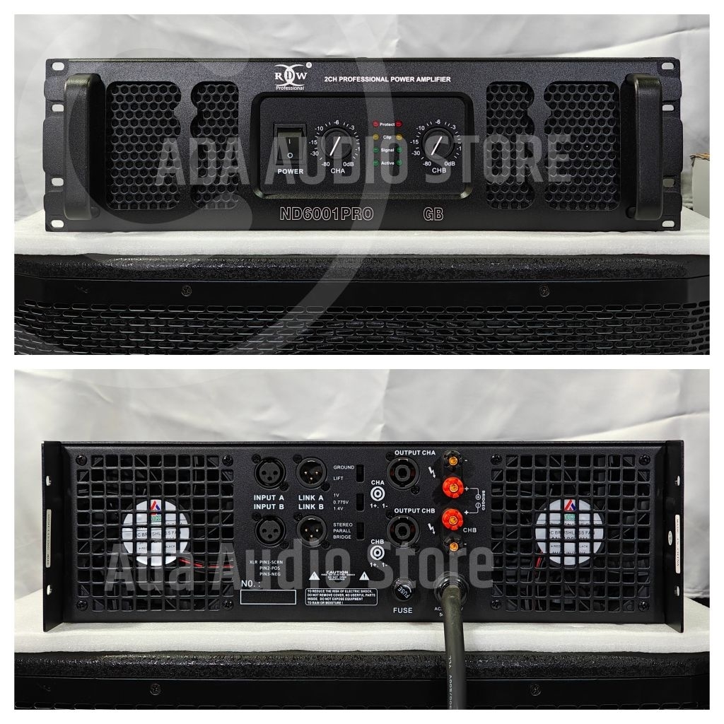 Power Amplifier / RDW ND6001PRO / Kelas HGB / 2 Channel / ND 6001 PRO ND6001 PRO 2CH 2 Chanel - 1500