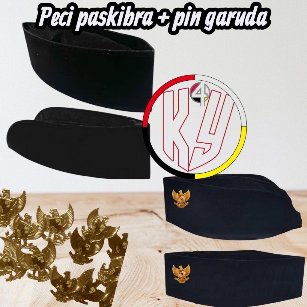 peci paskibra + pin/peci paskibra pria/peci paskibra wanita/peci paskib pdu/songkok paskibra/peci pa