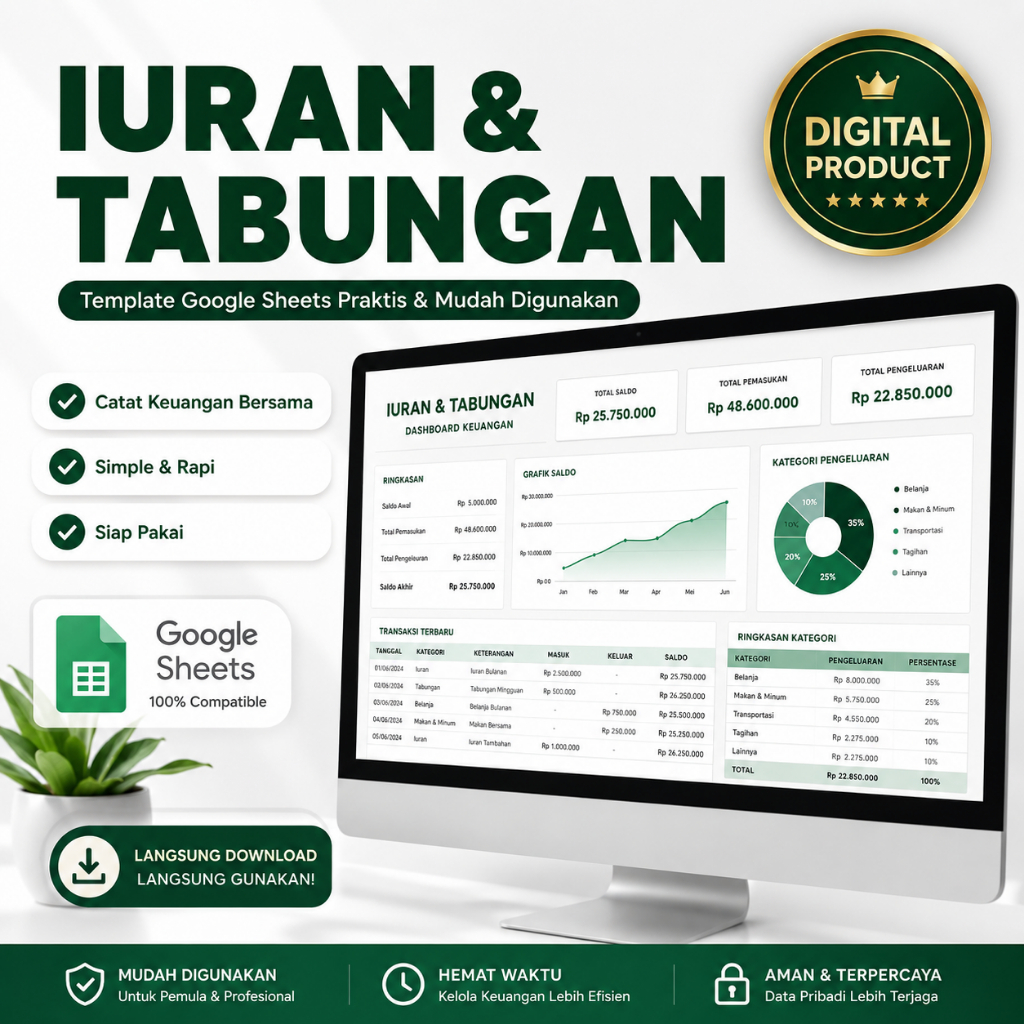 Template Iuran & Tabungan (Spreadsheets) Mudah di Gunakan