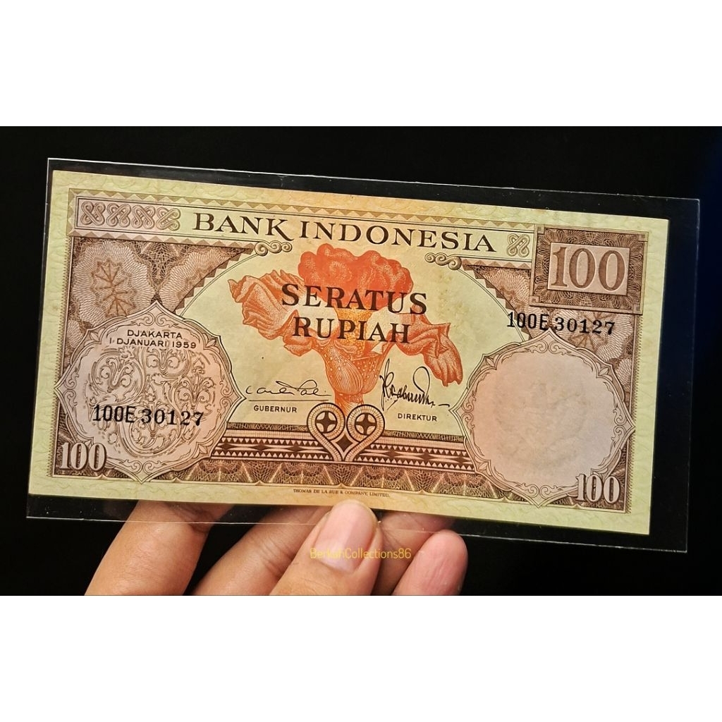 uang 100 rupiah seri bunga tahun 1959