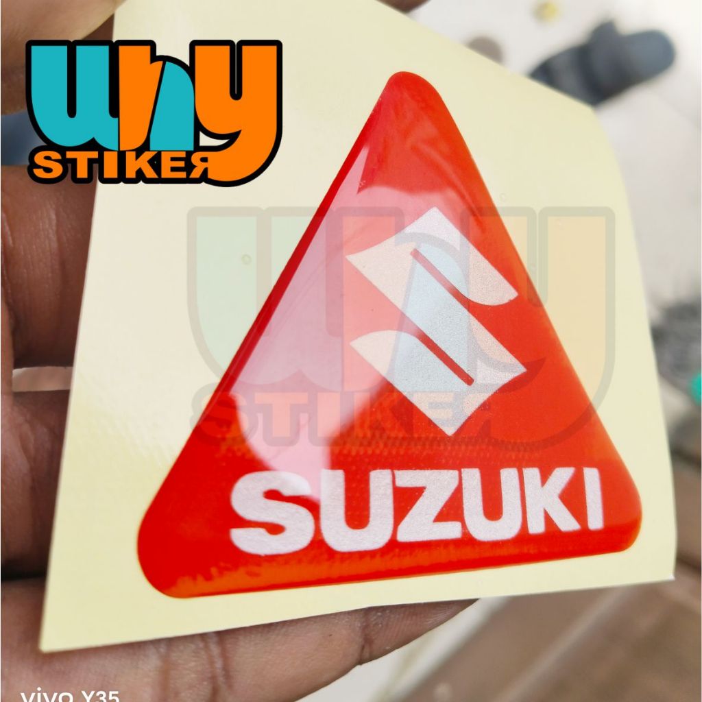 stiker emblem timbul suzuki segitiga Emblem Timbul Motor Suzuki Satria Hiu