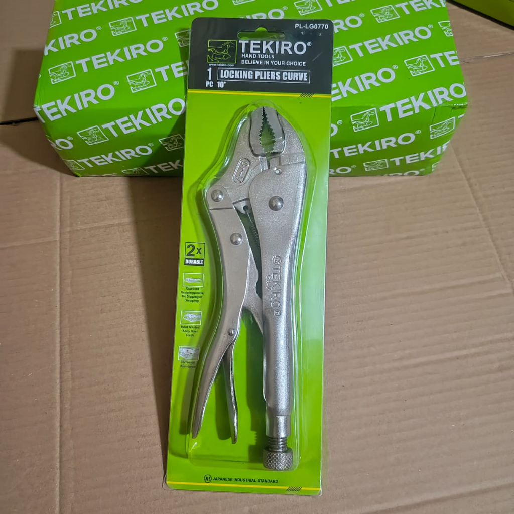 Tang Buaya Tekiro 100% original / Tang Buaya Bengkok Tekiro 10 inch - Tang Jepit Locking Pliers