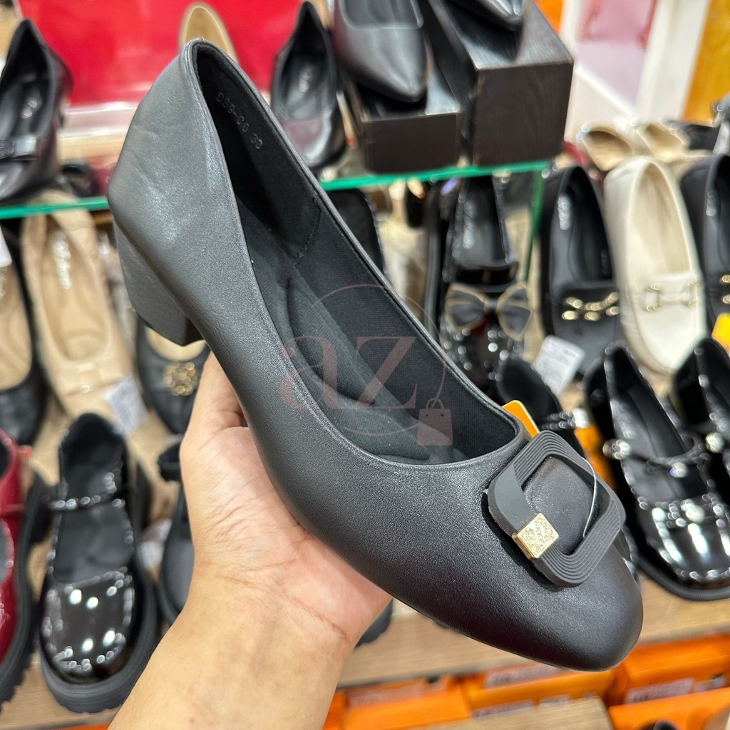 St. Moritz sepatu fantofel formal sekolah kerja wanita shoes hitam doff simpel elegan