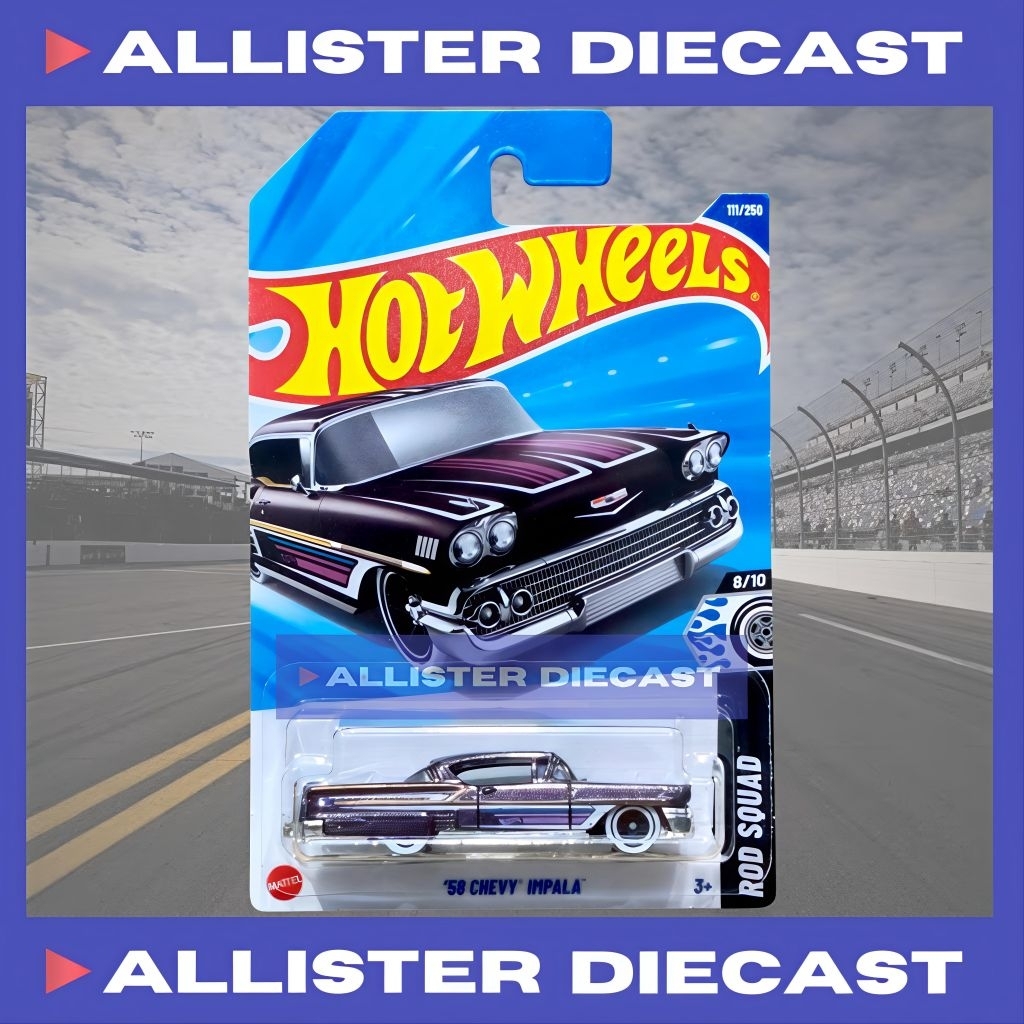 Hot Wheels 58 Chevy Impala Hitam Hotwheels 58 Chevy Impala Black HW Rod Squad
