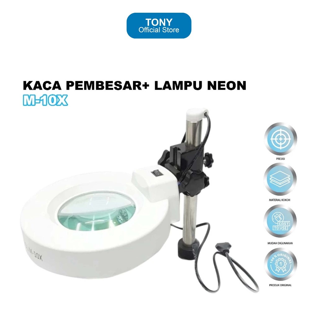 ONGLAI FIXTOOL M10X MAGNIFIER LAMP PRESISI TERANG - KACA PEMBESAR + LAMPU NEON BULAT ONGLAI FIXTOOL 