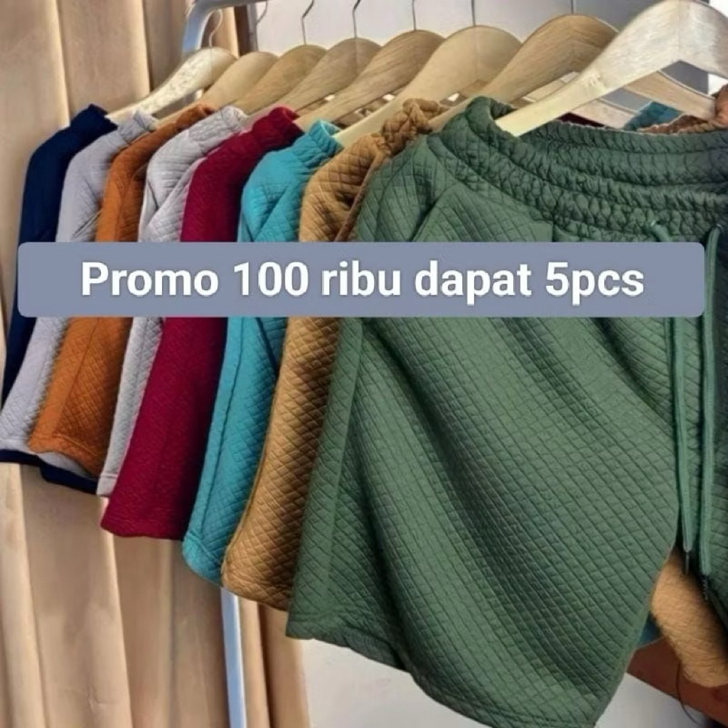 (PROMO PAKET HEMAT 5pcs) Celana Pendek Boardshort Comfy 100ribu 5pcs Celana Diamond Knitt Pria Wanit