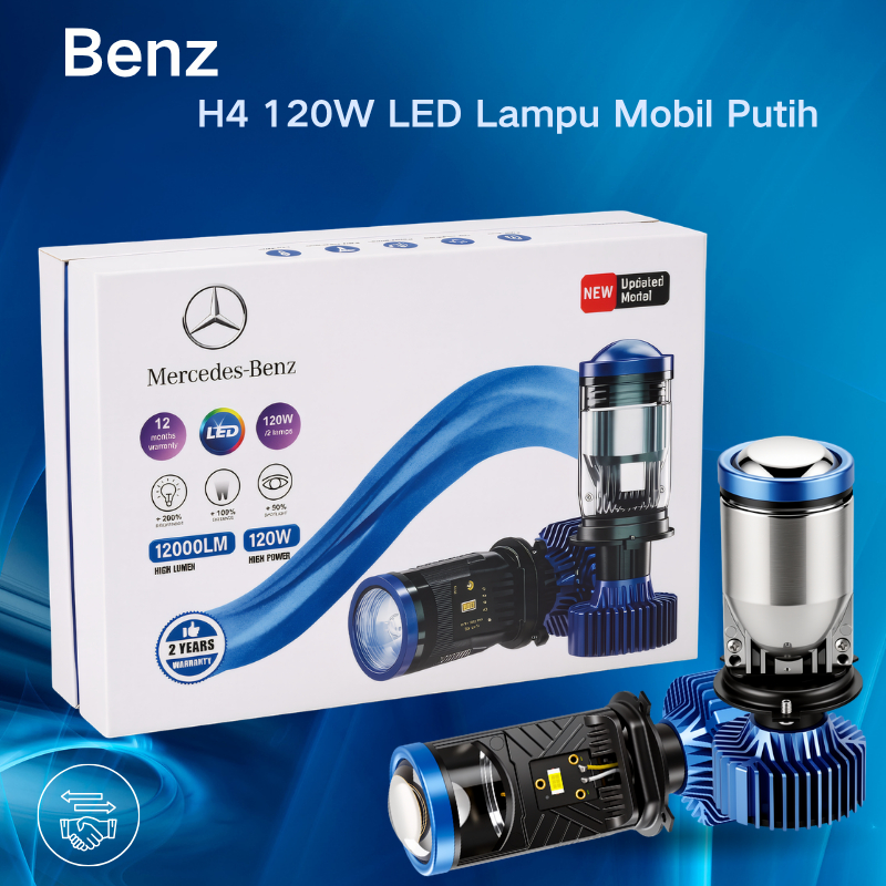 Benz Lampu LED Mobil  H4 Lampu Proyektor Mini H4 Original Super Terang Super Terang 12000 Lumens