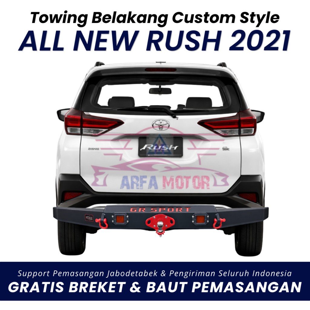 Towing belakang All New Rush 2021 custom tanduk pengaman pelindung bemper anti karat