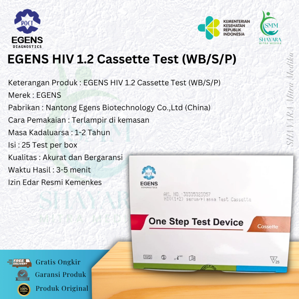 Egens SR Standareagen Tes HIV 1/2 isi 25 Test (WB/Serum Plasma)
