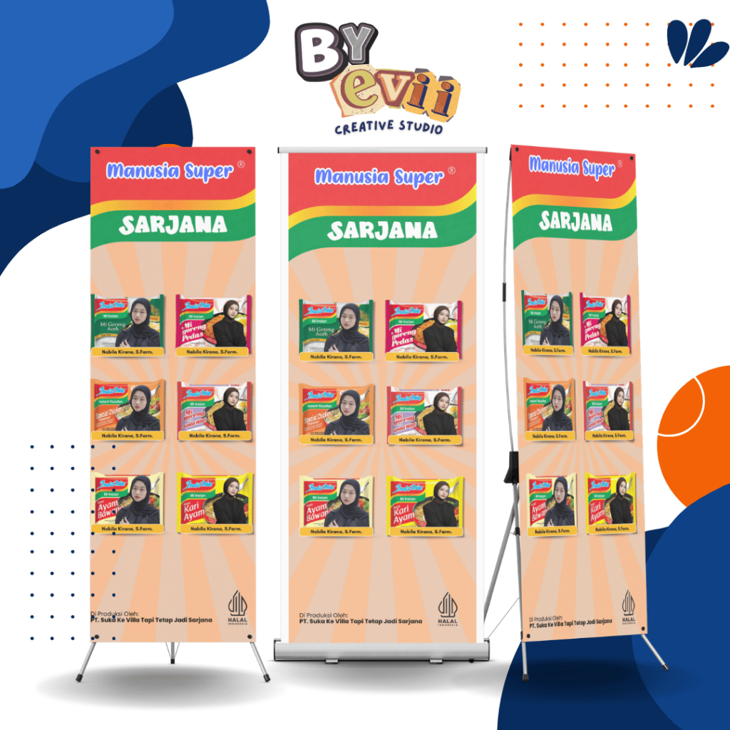 BANNER SIDANG TEMA INDOMIE | VIRAL | BANNER WISUDA | BANNER KEKINIAN | BANNER MURAH