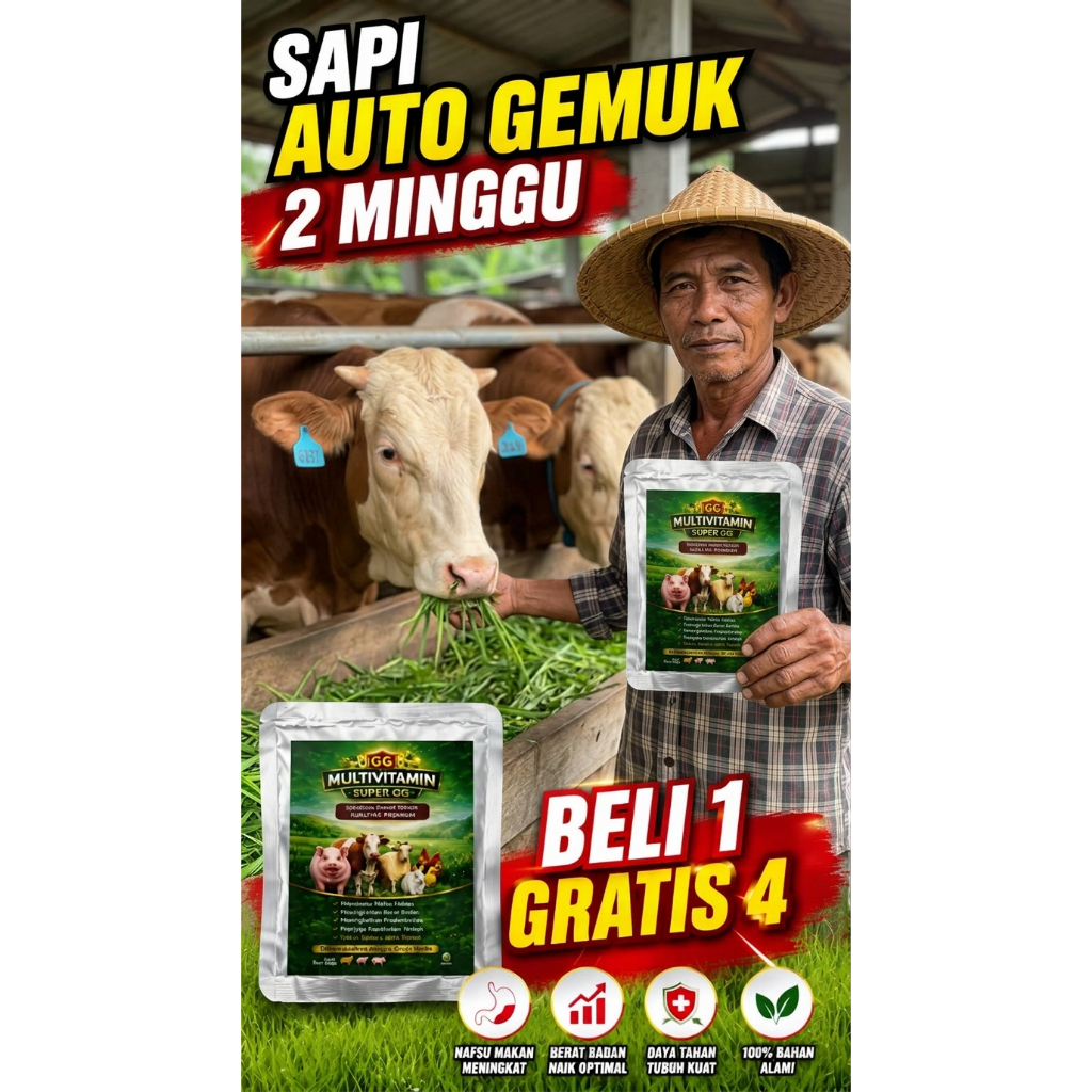 MULTIVITAMIN SUPER GG RAMUAN HERBAL MULTIVITAMIN PENGGEMUK TERNAK