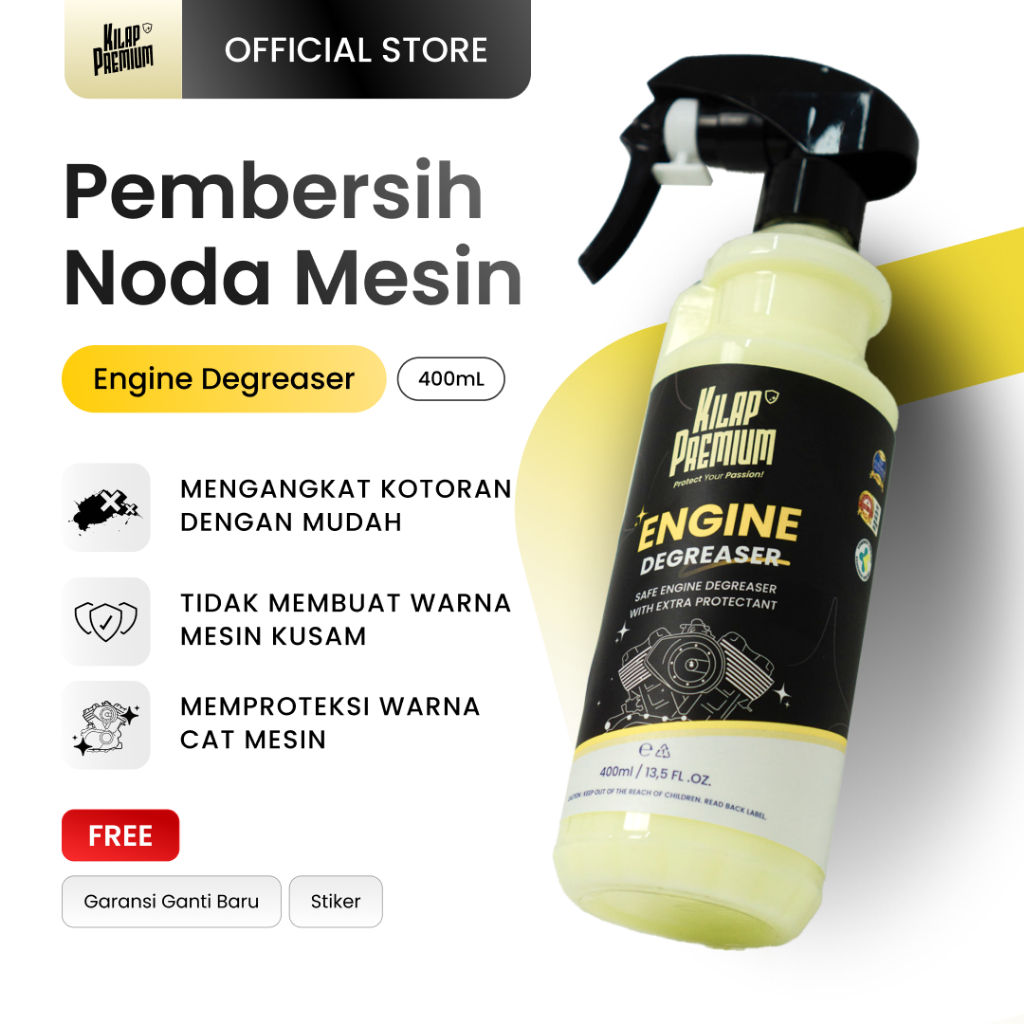Engine Degreaser | Kilap Premium - Cairan Pembersih Mesin Motor Mobil, Pembersih Kerak Mesin Motor, 