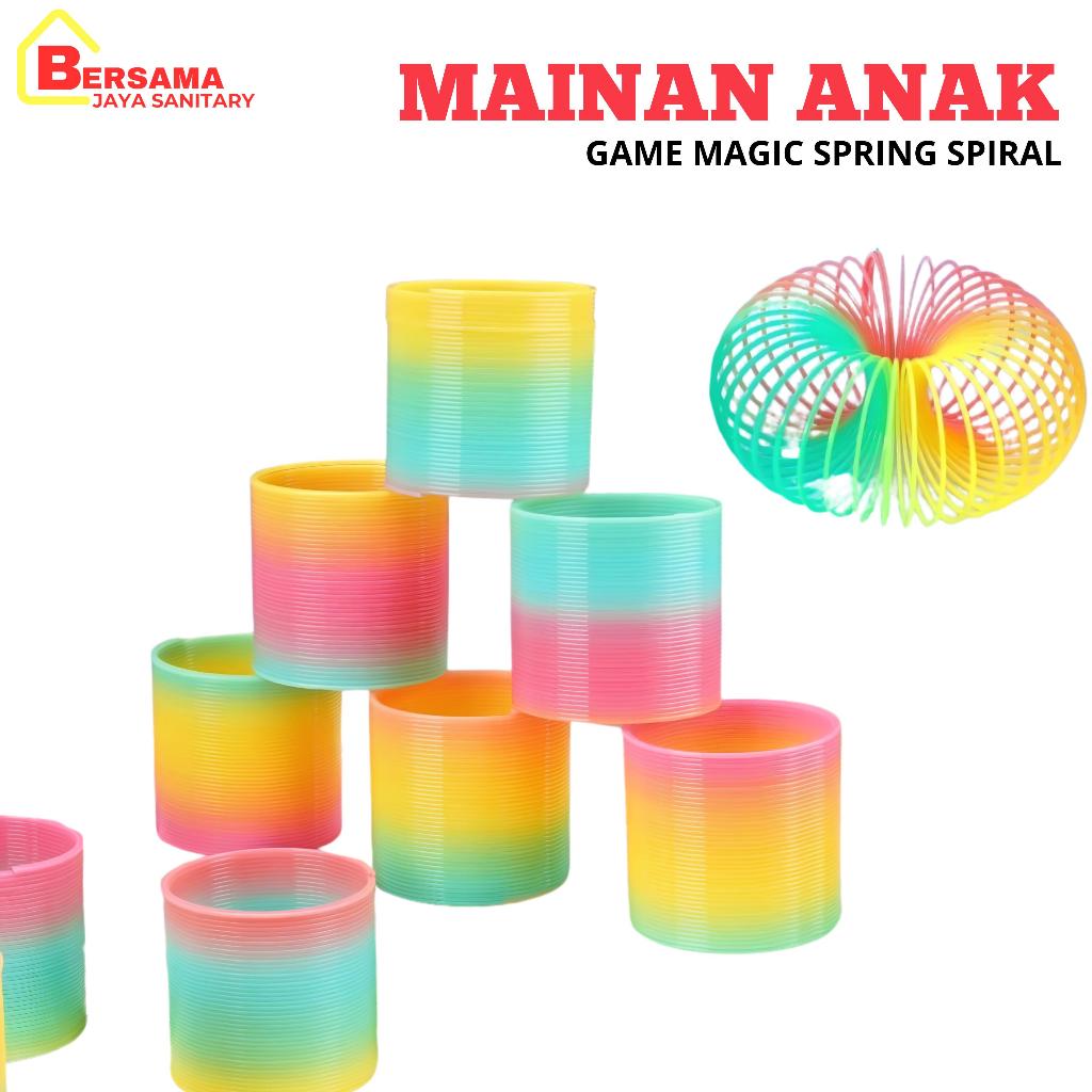 Mainan Spring Slinky Edukasi Anak / per pegas spring rainbow smile kecil / mainan per spriral kecil 