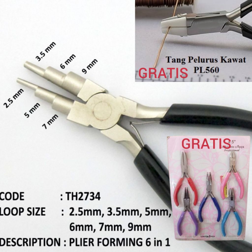 [Preloved] Tang Looper Pembulat Kawat Aksesoris Accessories GRATIS Tang Set 5 pcs DAN Tang Pelurus K