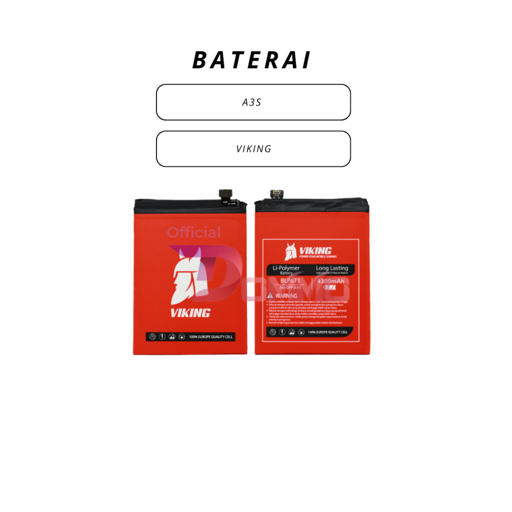 BATERAI / BATTERY / BATRE FOR OPPO A3S VIKING DOUBLE POWER
