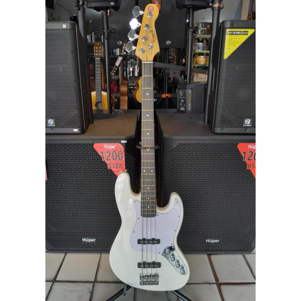 Gitar Bass Stinger SJB 580 WH (White) Gitar Elektrik Bass
