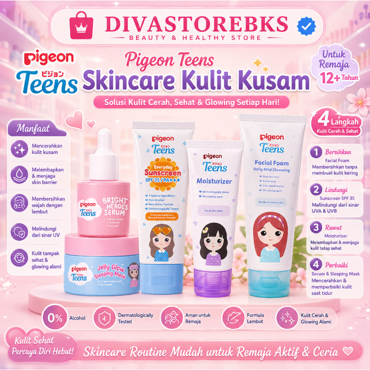 Paket Pigeon Teens Skincare Kulit Kusam