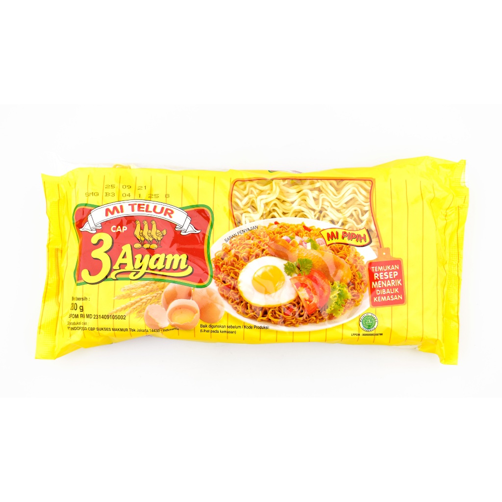 Mie Telur cap 3 ayam 200gr