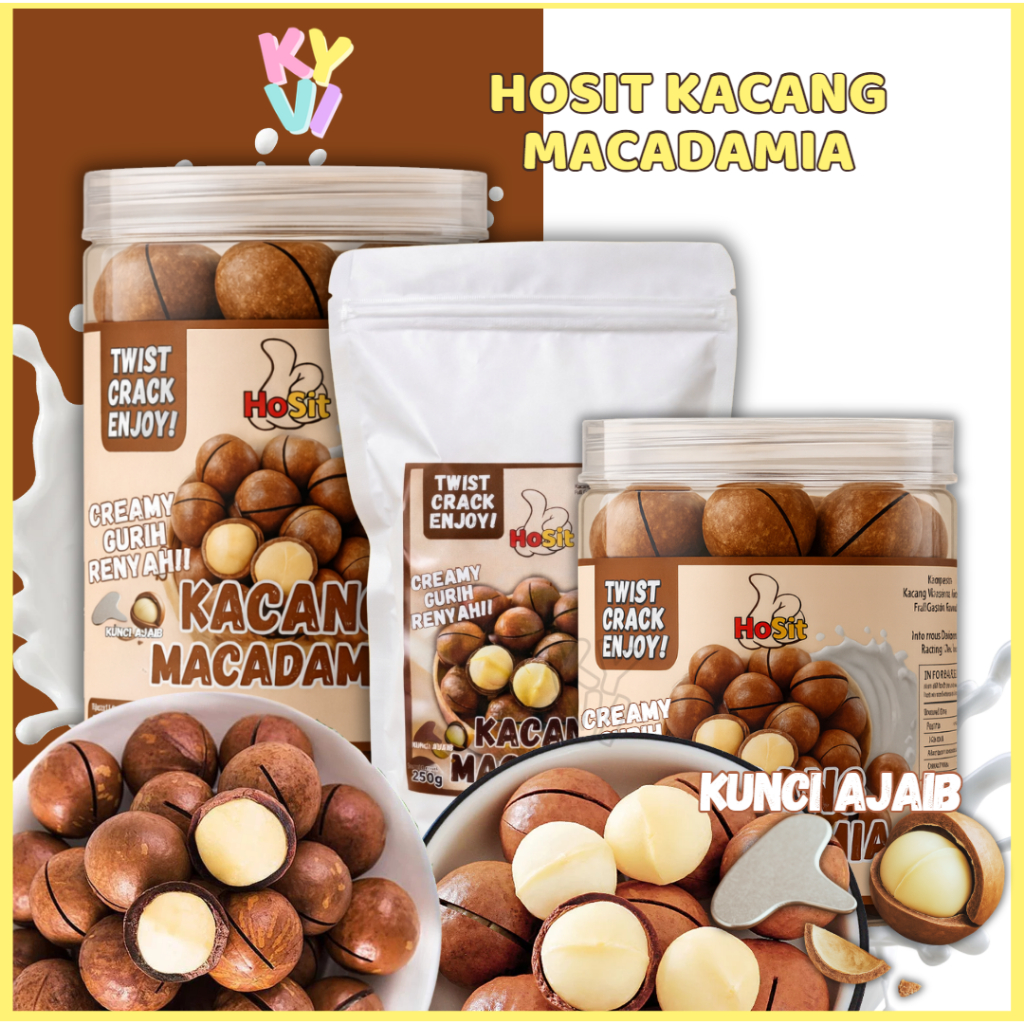 [Hosit] Macadamia Nuts Rasa 250gr 500gr 1kg Halal Cemilan Sehat Premium Tanpa Pengawet dan Pewarna B
