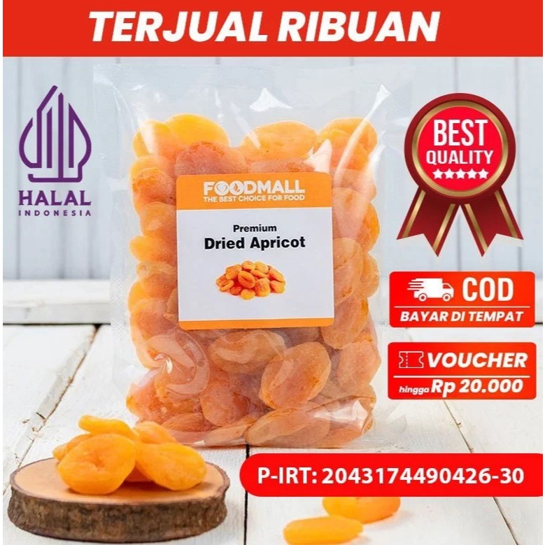 Apricot Kering 250gr Camilan Buah Kering Manis Alami