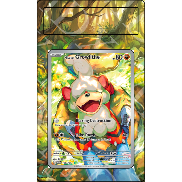 Hisuian Growlithe #181 Pokemon Twilight Masquerade (Custom Extended Art)