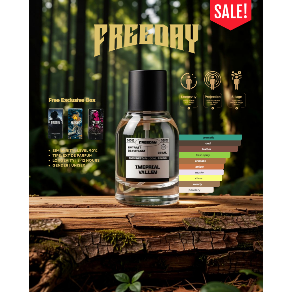 Parfum FREEDAY IMPERIAL VALLEY - Soft, Tahan Lama, Aman di Kulit