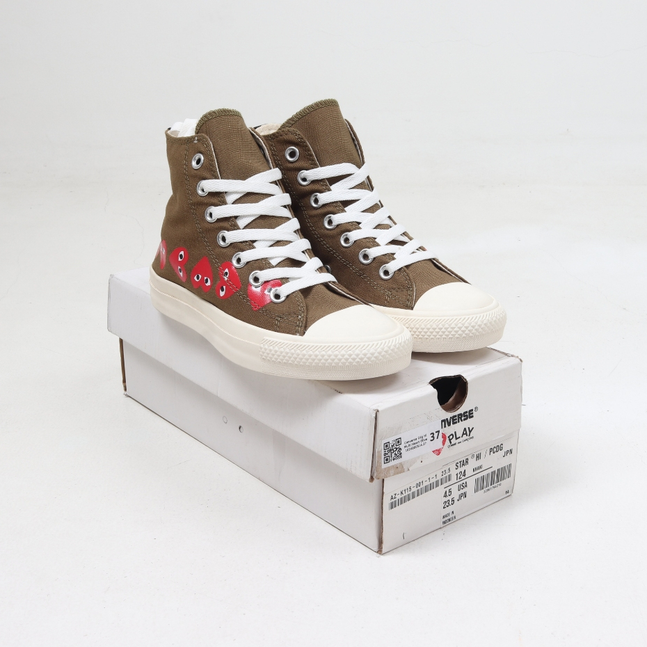 (SLKCK) Sepatu Sneakers Converse Cdg Hi Multi Heart Olive