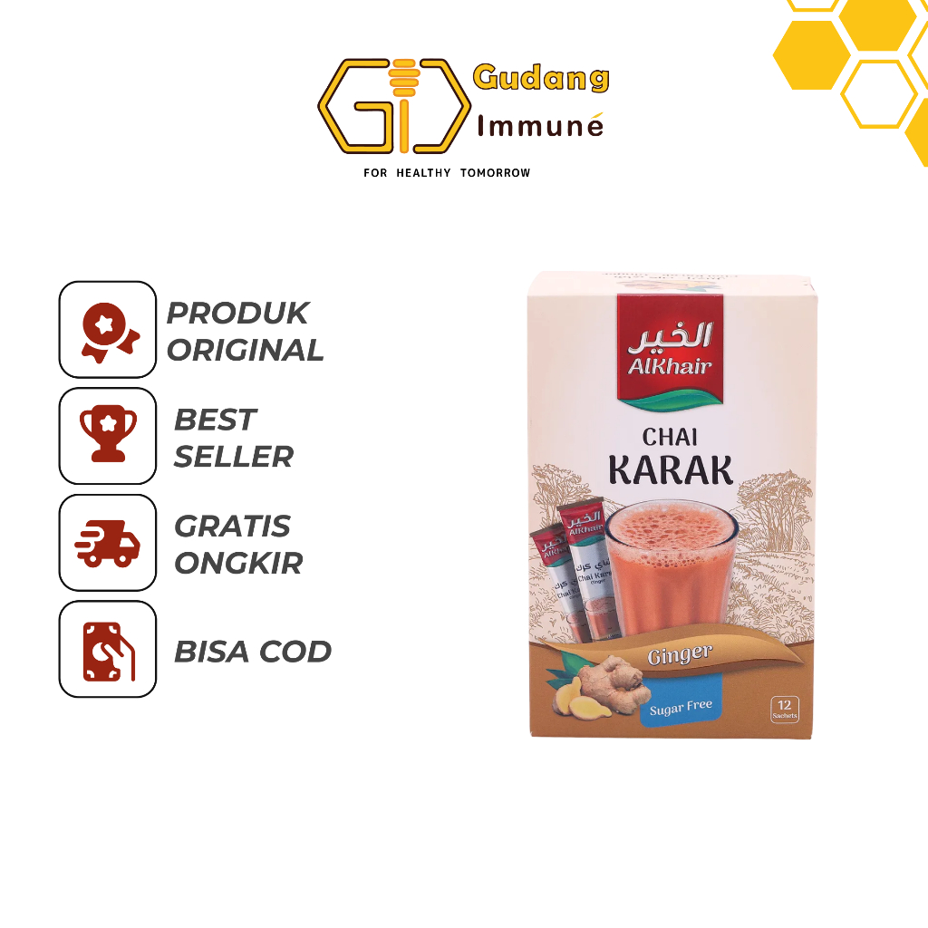 Chai Karak Gingger Original | Teh Susu Rempah Premium | Teh rempah arab | Aromatic Saffron Tea