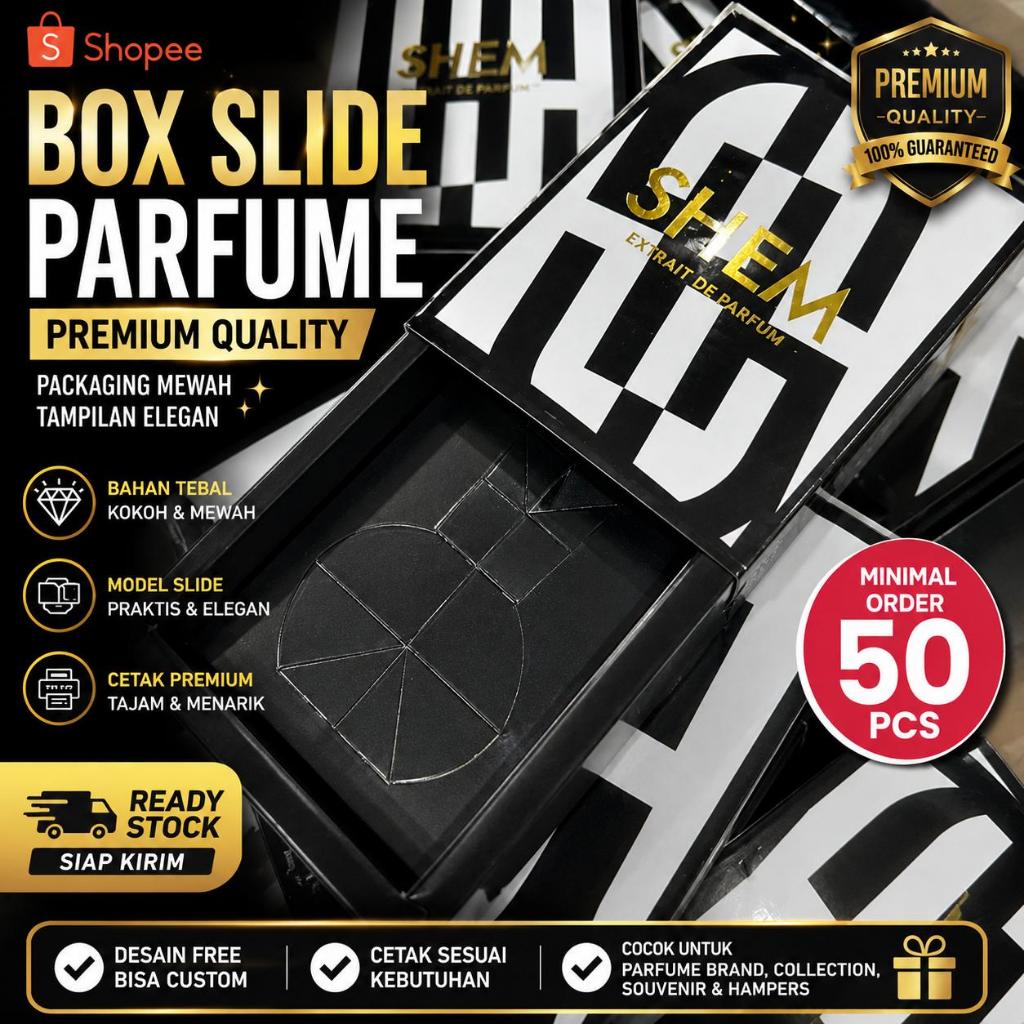 Custom Box Sliding Box Sleding Kemasan Box Parfum 50Pcs