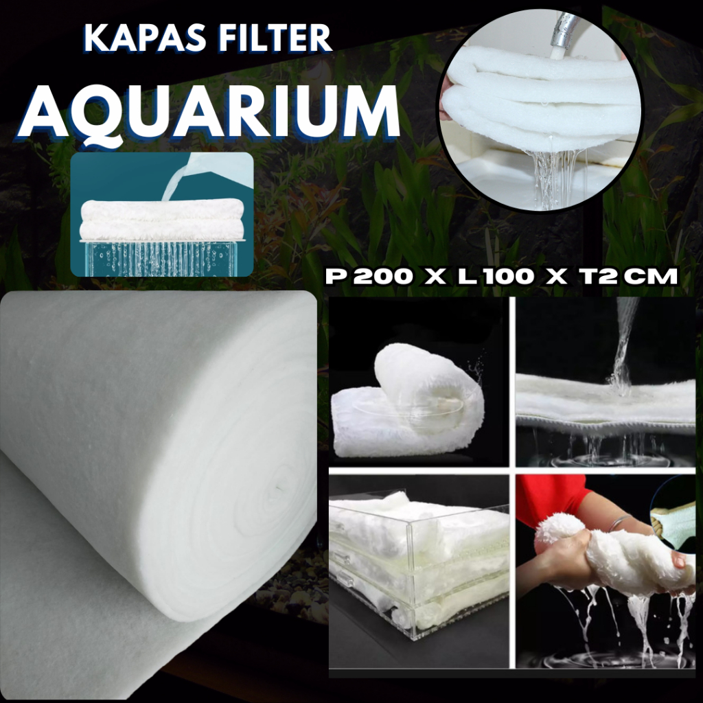 Filter Foam Dakron 200x100 cm Kapas Busa Filter Aquarium dakron  Super premium Media Filter Akuarium